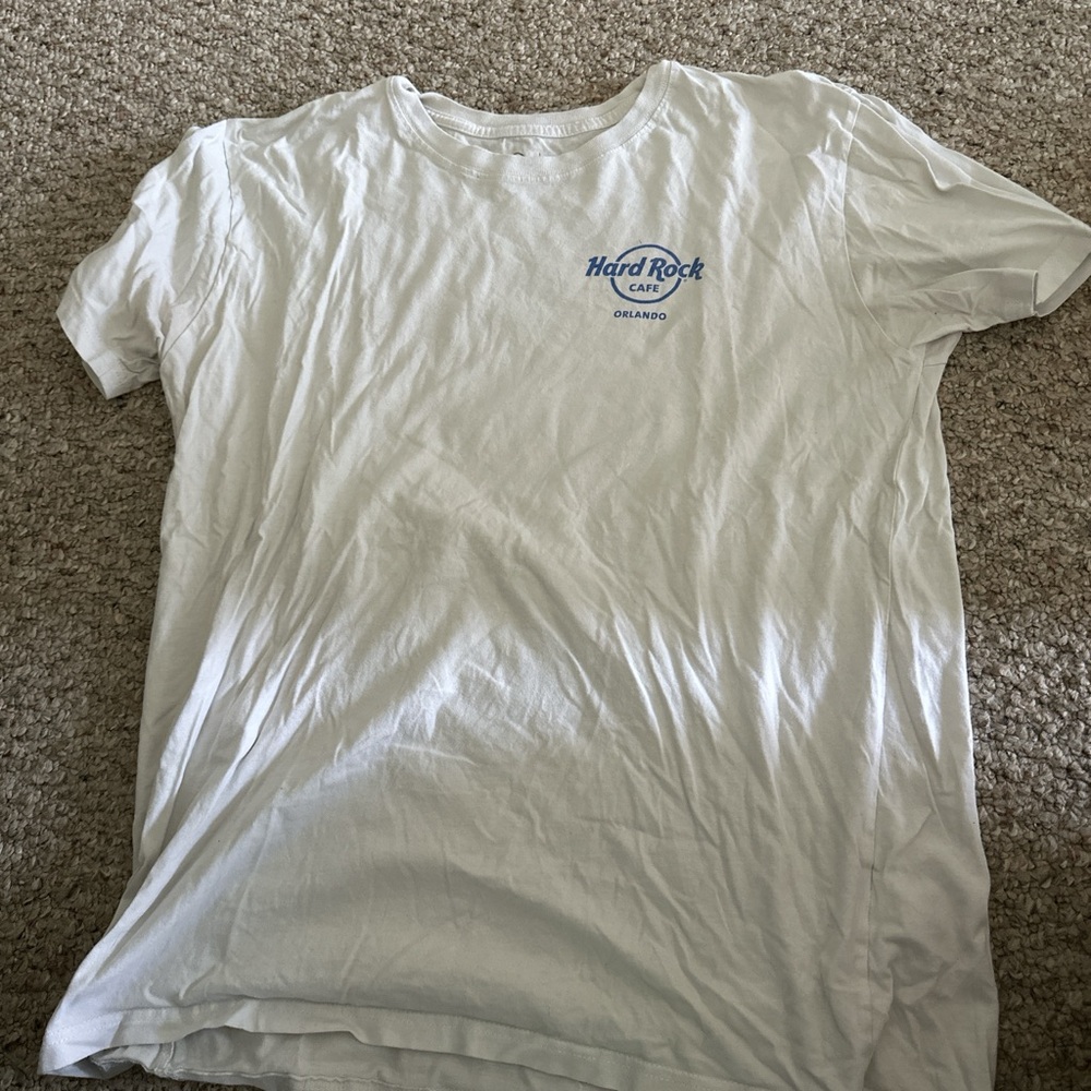 Hard Rock Cafe Cream T-Shirt with Blue Logo